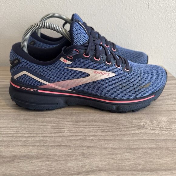 Brooks Ghost 15 Womens Size 8 Blue Pink Black Athletic Running Shoes Sneakers - Picture 1 of 11